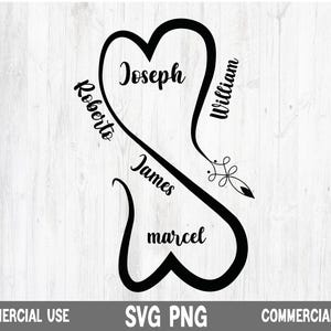 Custom Heart SVG, Heart with Name svg, Tattoo Heart svg, Custom Heart Grandkid Name Svg, Personalized Mama Svg, Mother Svg Bundle