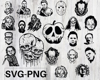 Horror Svg png, Halloween Horror Svg Png Bundle, Horror Friends svg, Horror characters svg, Halloween svg, Horror Movie Characters Bundle
