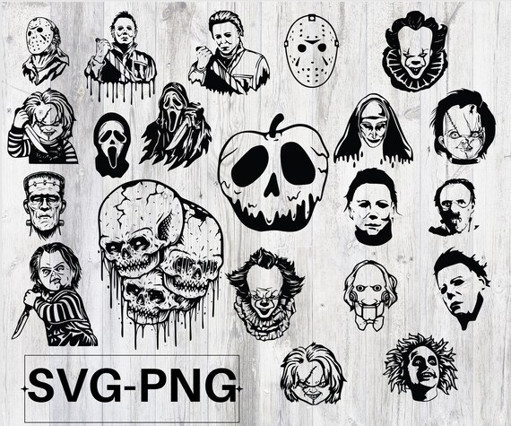 Horror Svg png, Bundle Halloween Horror Svg Png, Horror Friends svg, Horror characters svg, Halloween svg, Horror Movie Characters Bundle