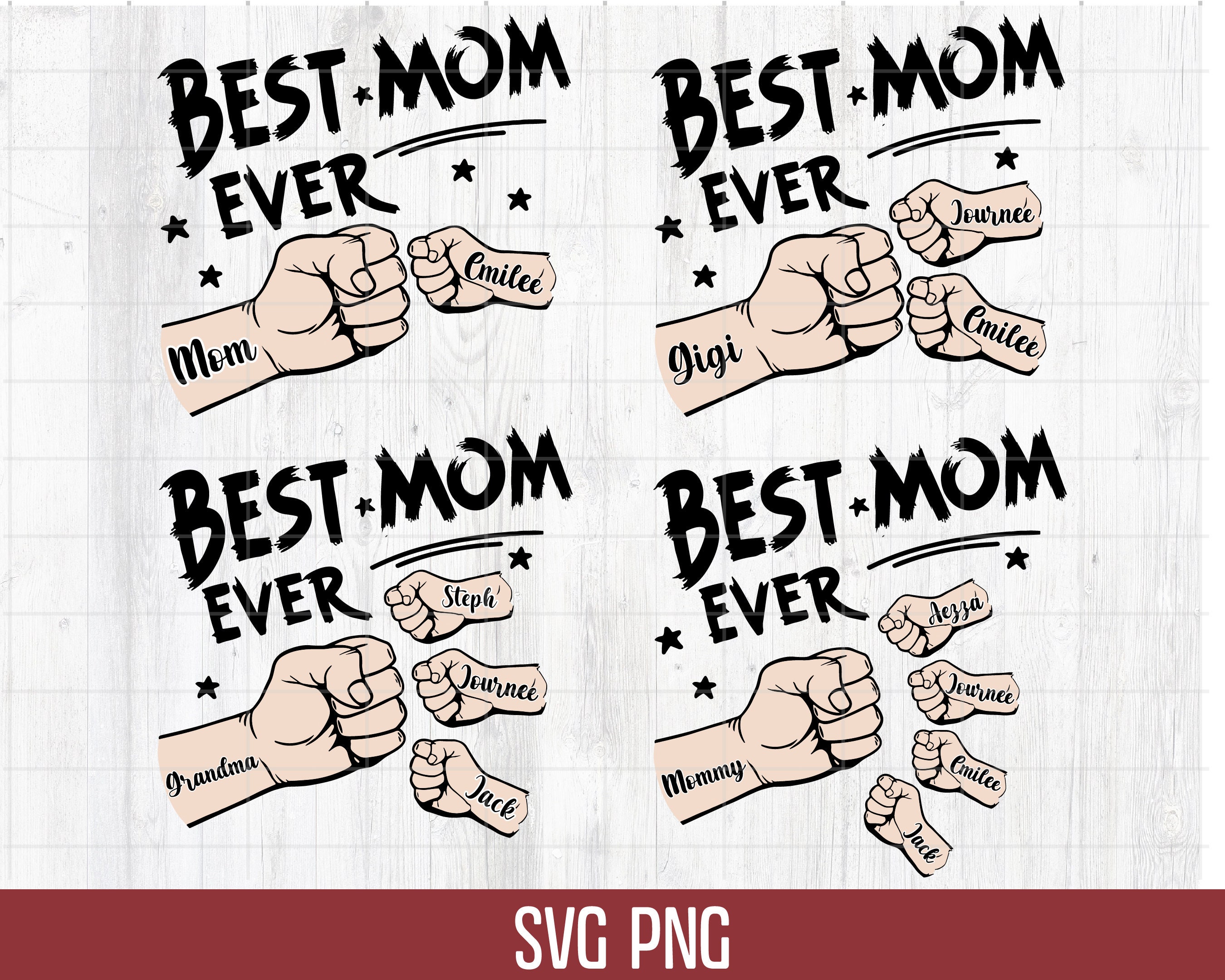 1-4 Best Mom Ever Fist Bump SVG, Png, Toddler Kid svg, Christmas mom svg , Best Mom Ever svg png