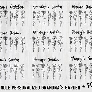 Bundle Personalized Grandma's Garden Svg, Birth Month Flowers Clipart, Diy Birth Month Flower svg, Watercolor Floral svg, Mother's Day svg