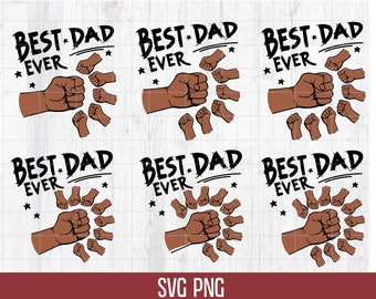 5-10 Fist Bump Father&#39;s Day Bundle Svg ,Toddler Kid Best Dad Ever Fist Bump SVG,Black, Png, Eps Cricut Silhouette