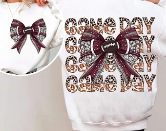 Football Bow Png. Coquette Football Png, Football mom png, Game Day, Retro Football png, Fall Football png, Football Season Png, Sports png