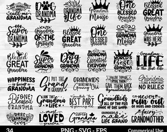 Grandma svg bundle, grandma shirt svg, blessed grandma svg, grandparents svg | mom svg, grandma heart svg, mother's day svg, nana svg