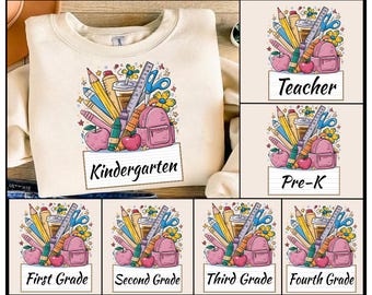 Retro Back To School Bundle, Kindergarten, First Day Of School, Coquette Pencil, Pre-k 1st/2nd/3rd Grade, School Bundle Png, Back To School