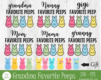 Mimi/ Grandma/ GIgi's Easter Day Custom Kid Name Svg Bundle, Custom Bunny Png, Happy Easter Day Png, Custom Easter Png, Digital File
