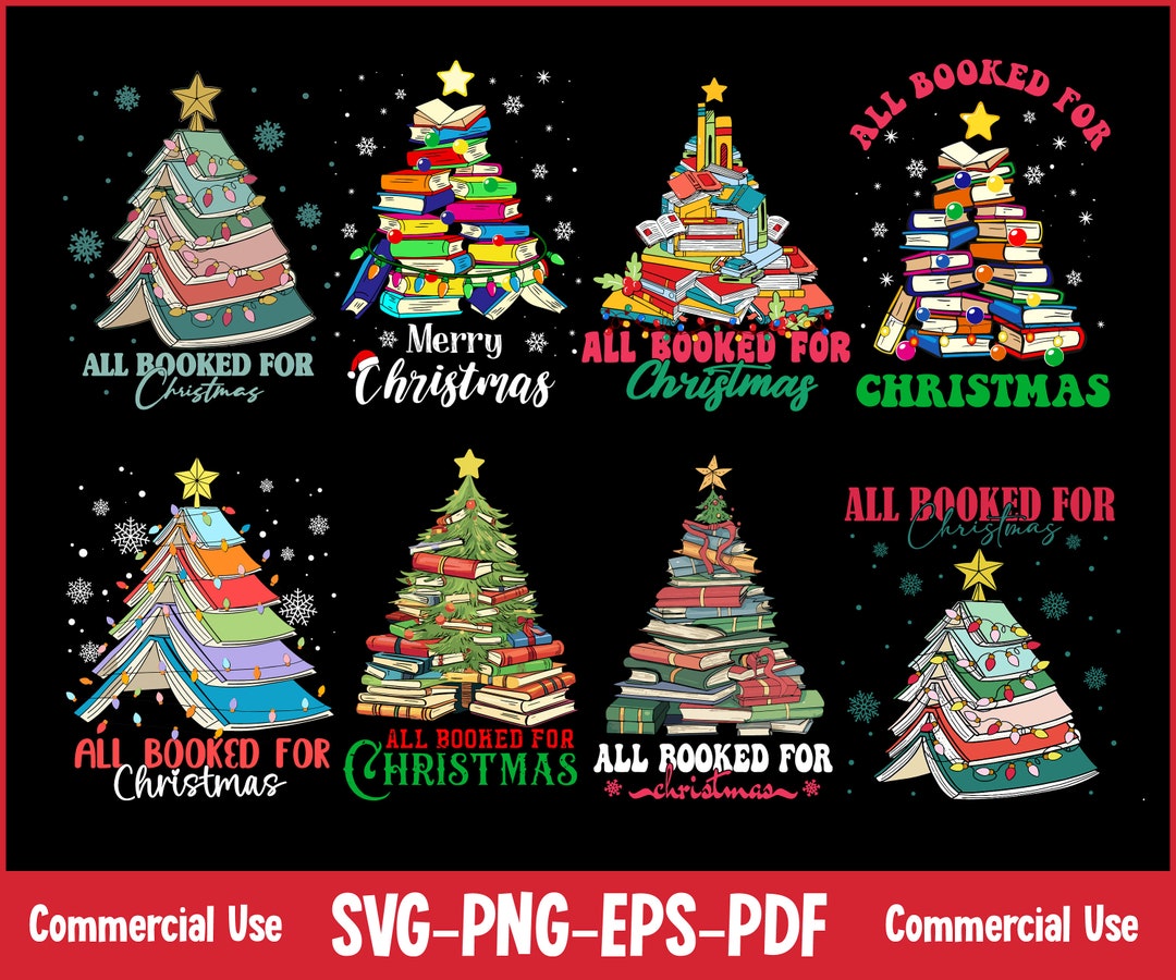 Christmas Book Tree Svg Png Christmas Gift Book Lovers Png - Etsy