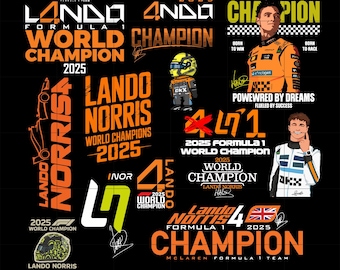 Lando Norris F1 World Champion SVG PNG, Formula Racing Champion Design, Norris Lover F1 Driver Shirt SVG, Racing Fan Digital Download