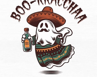 Boo Rracha Halloween Ghost SVG PNG, Borracha Ghost Svg, Latino Halloween Svg, Mexican, Spanish Halloween Png, Drunk Ghost Svg, Gift.