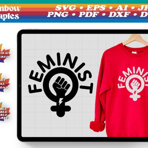 Feministische SVG bestand voor Cricut digitale download - Vector Cut Files, Silhouette eps,dxf,png,pdf,dwg