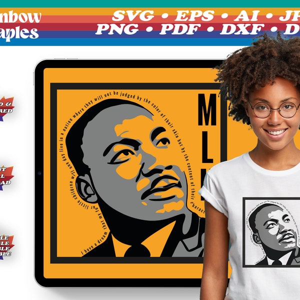 Martin Luther King Day MLK Vector High Resolution SVG BLM Black History