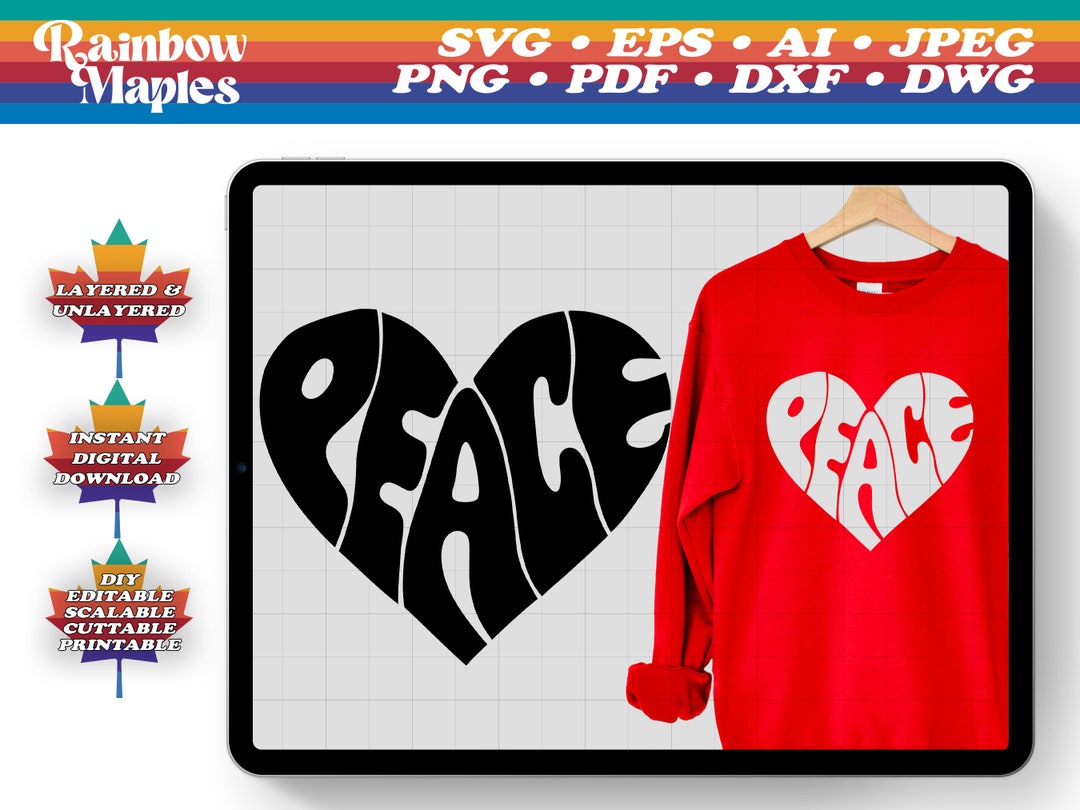 Peace Vector SVG File for Cricut Digital Download - Peace Vector Cut ...