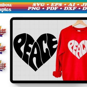 Fichier SVG Peace Vector pour téléchargement numérique Cricut - Peace Vector Cut Files, Clipart Cricut Silhouette, Peace logo eps,dxf,png,pdf,dwg