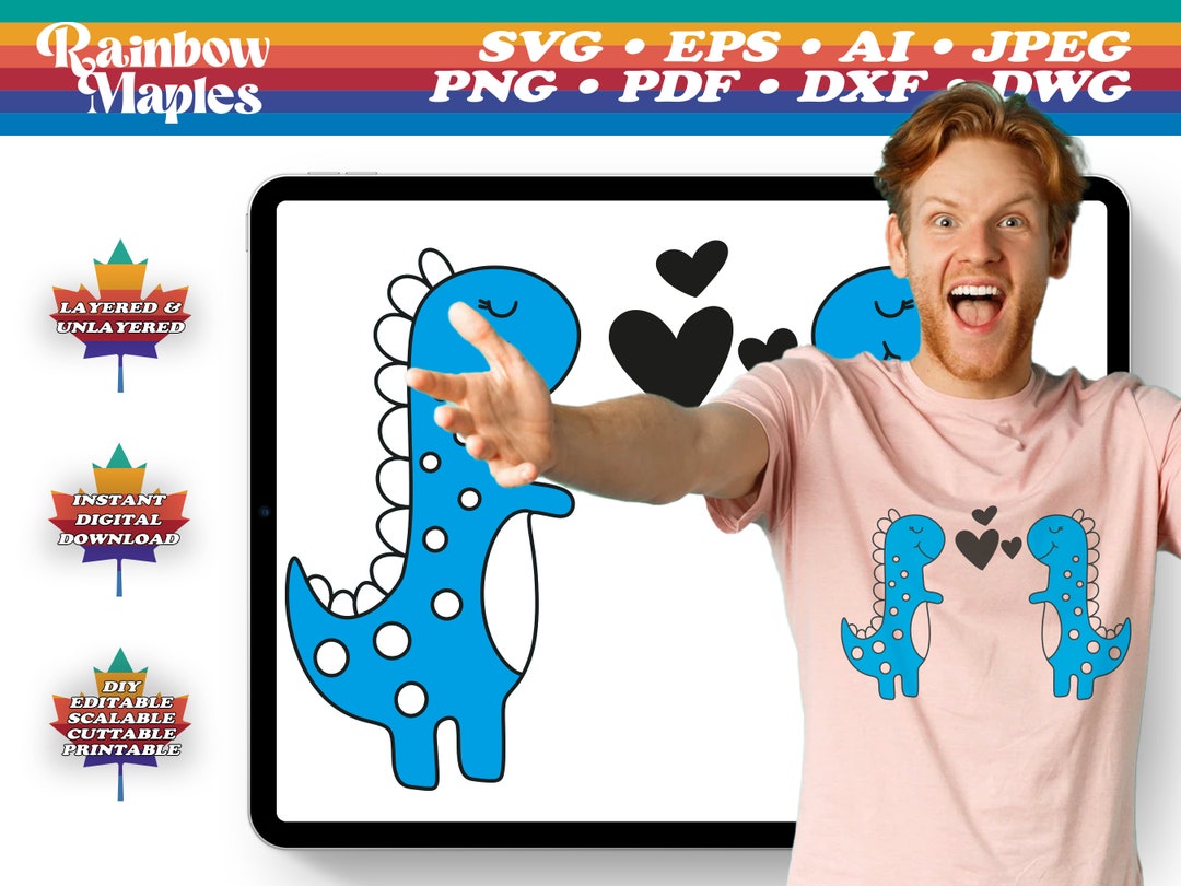 Dino Love-asaurus Vector High Resolution SVG LGBTQIA Gay Pride - Etsy