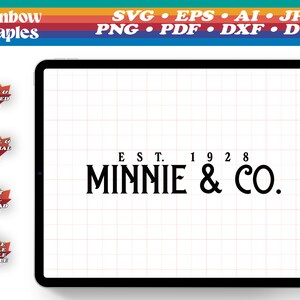Minnie & Co Vector SVG file for Cricut digital download - Vector Cut Files, Clipart Cricut Silhouette, logo eps,dxf,png,pdf,dwg