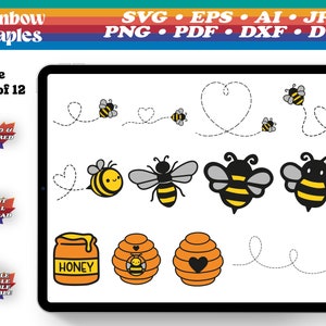 Love Bee SVG Pack - 12 Individual Files