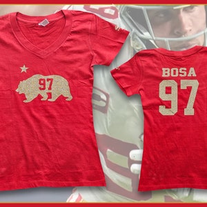 Nick Bosa &#39;CALI BEAR #97&#39; Women Vneck (Red)