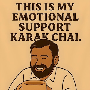 This Is My Emotional Support Karak Chai | Desi Humour Wall Art | Printable Desi Decor | South Asian Digital Poster | Chai Quote