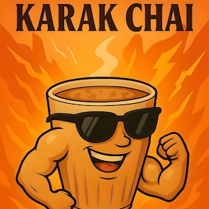 Karak Chai Stronger Than Your Man | Funny Desi Printable Wall Art | Digital Chai Poster | South Asian Humor Decor