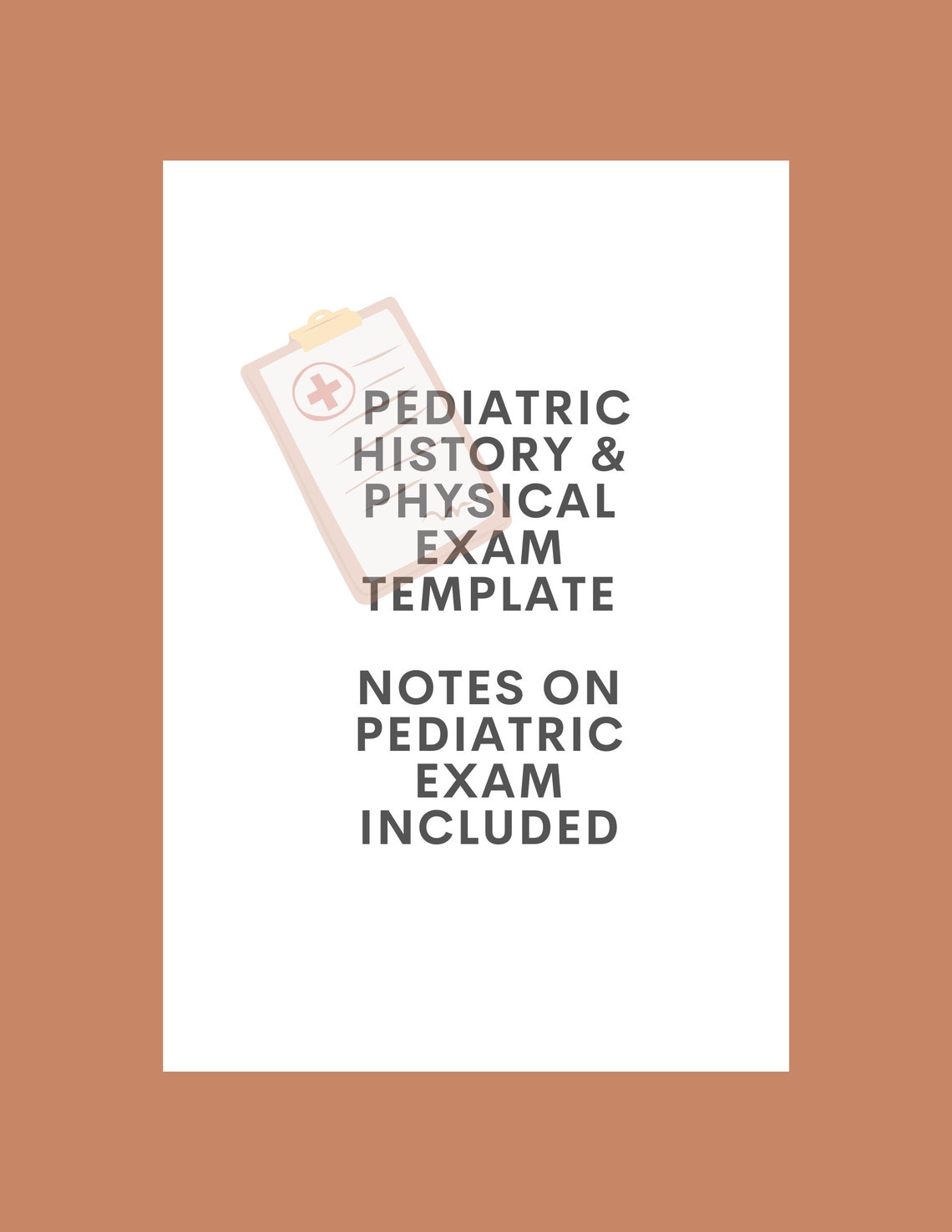 Pediatric History and Physical Template Etsy