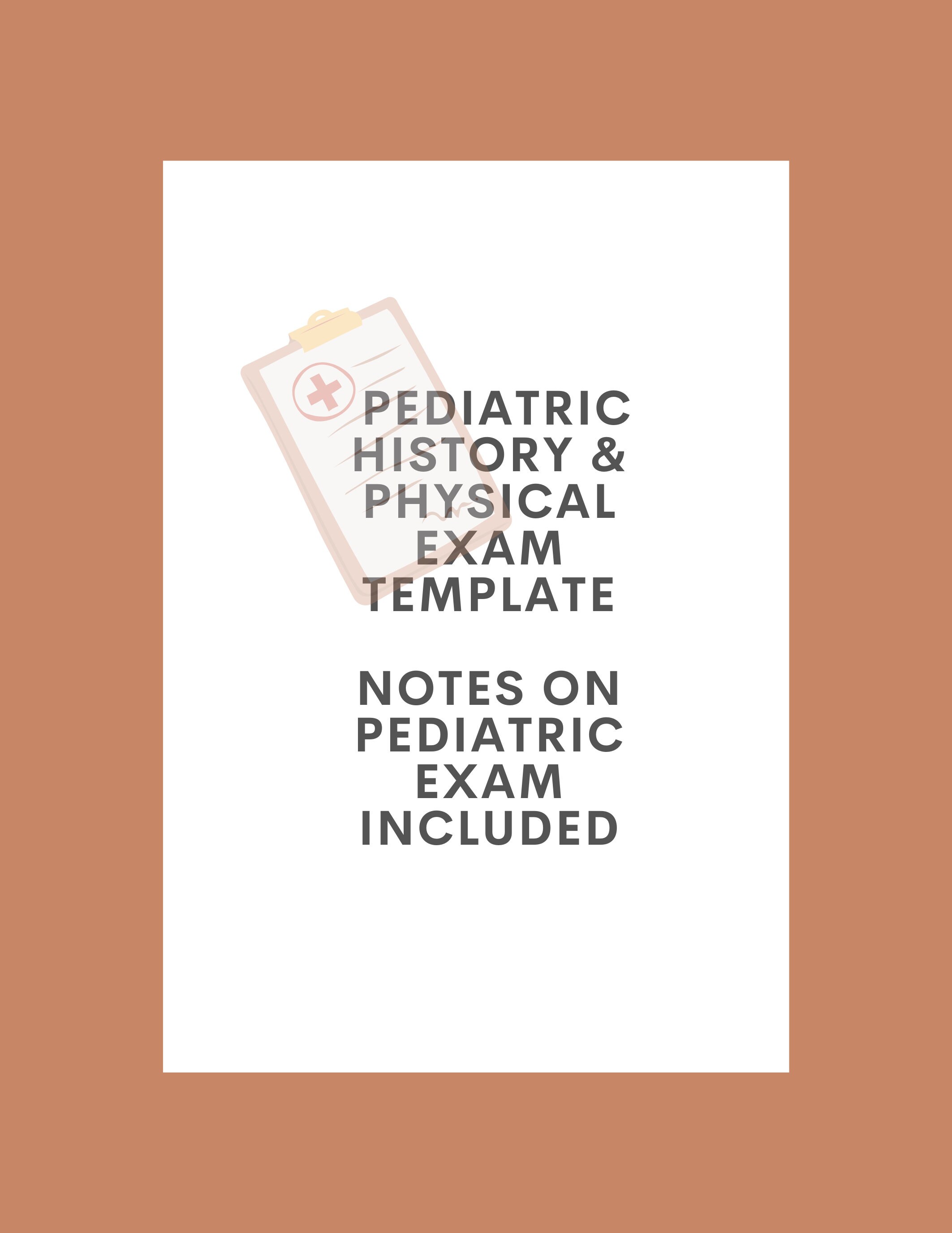 Pediatric History and Physical Template Etsy Pediatric History and Physical Template Etsy