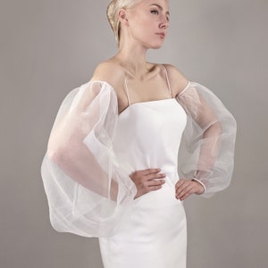 Puff Sleeves - Detachable Bridal Sleeves - Organza Puffy Sleeves