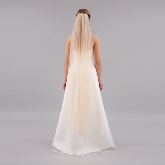 HEREAD Velo Da Sposa Lungo 300 Cm – Cattedrale In Tulle Con Pettine – Bianco/Avorio