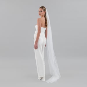 Simple Wedding Veil - Soft Ivory Tulle with Bridal Comb, Barely There Bride Veil, Minimalistic Veil