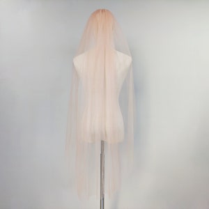 Blush Pink Wedding Veil, Nude Blush Color Fabric, Rose Gold Color