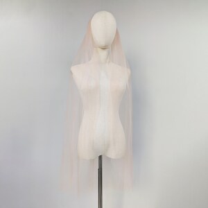 Blush Pink Wedding Veil, Nude Blush Color Fabric, Rose Gold Color