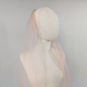 Blush Pink Wedding Veil, Nude Blush Color Fabric, Rose Gold Color