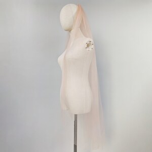 Blush Pink Wedding Veil, Nude Blush Color Fabric, Rose Gold Color
