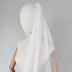 Pleated Tulle Wedding Veil - Accordion Bridal Veil, Ivory Color Soft Accordion Tulle , Single Tier Veil