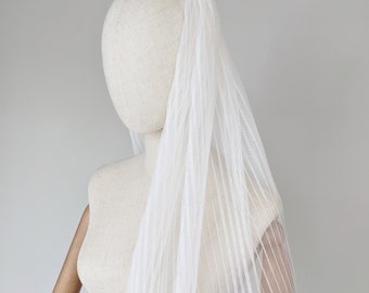 Pleated Tulle Wedding Veil - Accordion Bridal Veil, Ivory Color Soft Accordion Tulle , Single Tier Veil