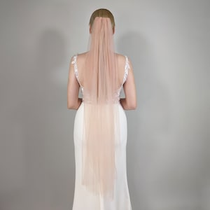 Blush Pink Wedding Veil, Nude Blush Color Fabric, Rose Gold Color
