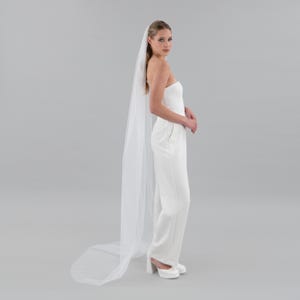 Soft Tulle Bridal Veil - Minimalist Wedding Veil, Lightweight with Bridal Hair Comb
