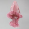 Pink Ruffle Wedding Veil: Dusty Rose Tulle, Bridal Hair Comb product logo