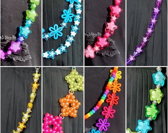 Chunky Star Bead Belt Chains | Rainbow | Pink | Flower | Chain