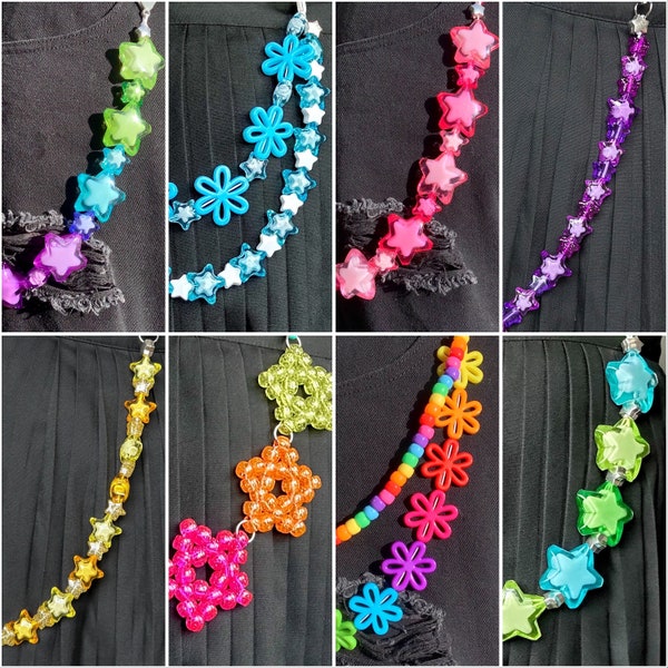 Chunky Star Bead Belt Chains | Rainbow | Pink | Flower | Chain