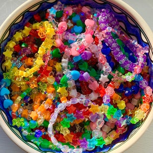 SINGLE Kandi Bracelet Colorful Beaded Rave Bracelets for Music Festivals /  Rave / Kandi Kit / Candy Bracelet / Pony Beads 
