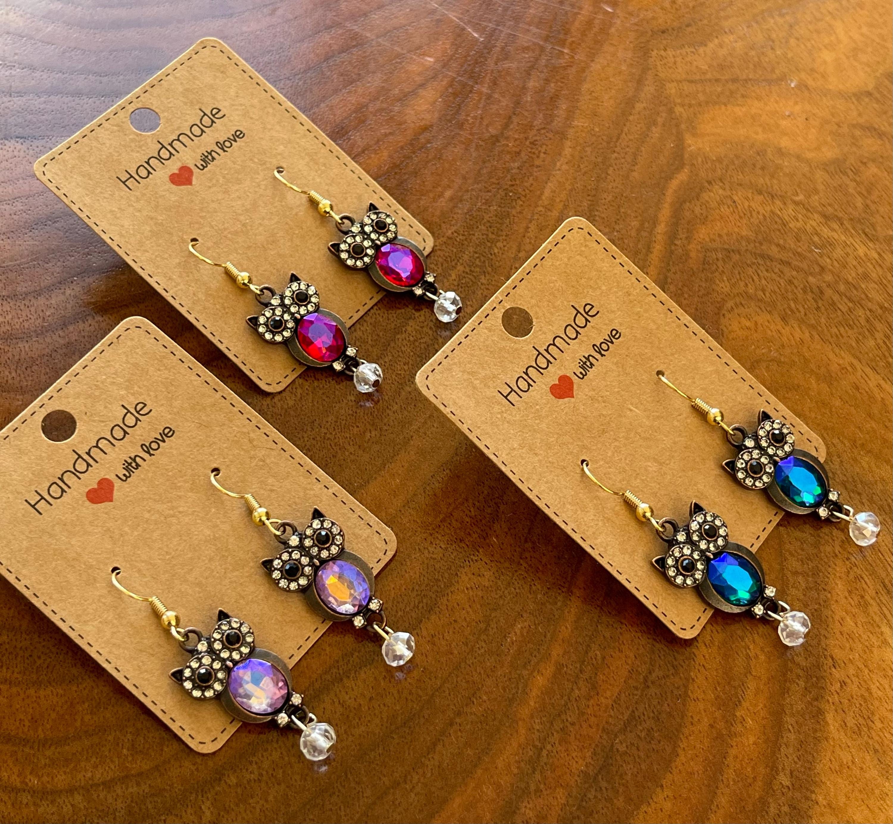 Sparkly Jewel Owl Earrings