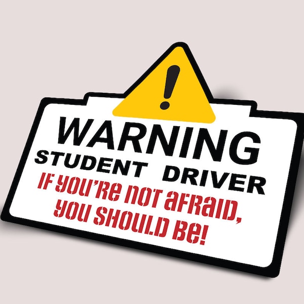 Student Driver Sticker Beware New Driver On Board Die Cut Sticker