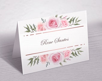 REAL PRINTED Personal Foldover Notecard featuring Roses with matching envelopes and return address labels stickers