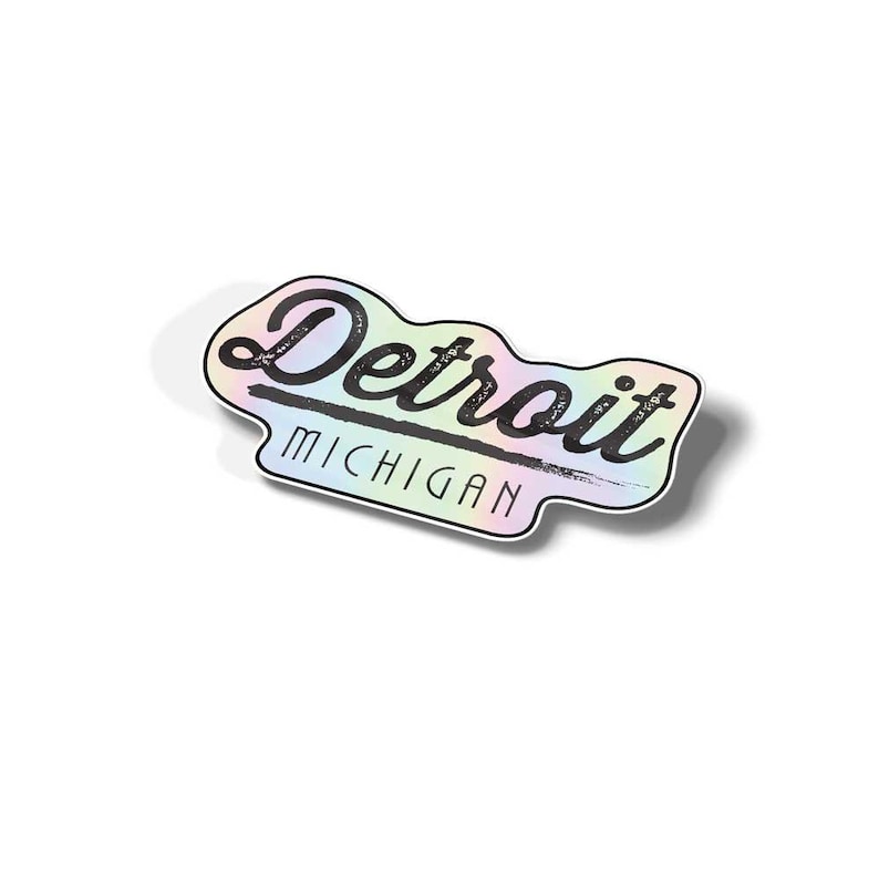 Detroit Cursive Detroit, Michigan Holographic Vinyl Decal Weatherproof Sticker - Etsy