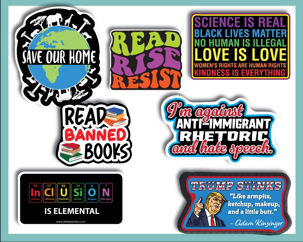 Liberal Sticker Pack: 7 WOKE Vinyl Decals, Political Activism - Etsy