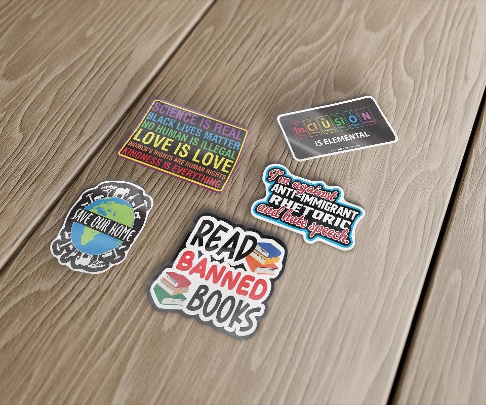 Liberal Sticker Pack: 7 WOKE Vinyl Decals, Political Activism - Etsy