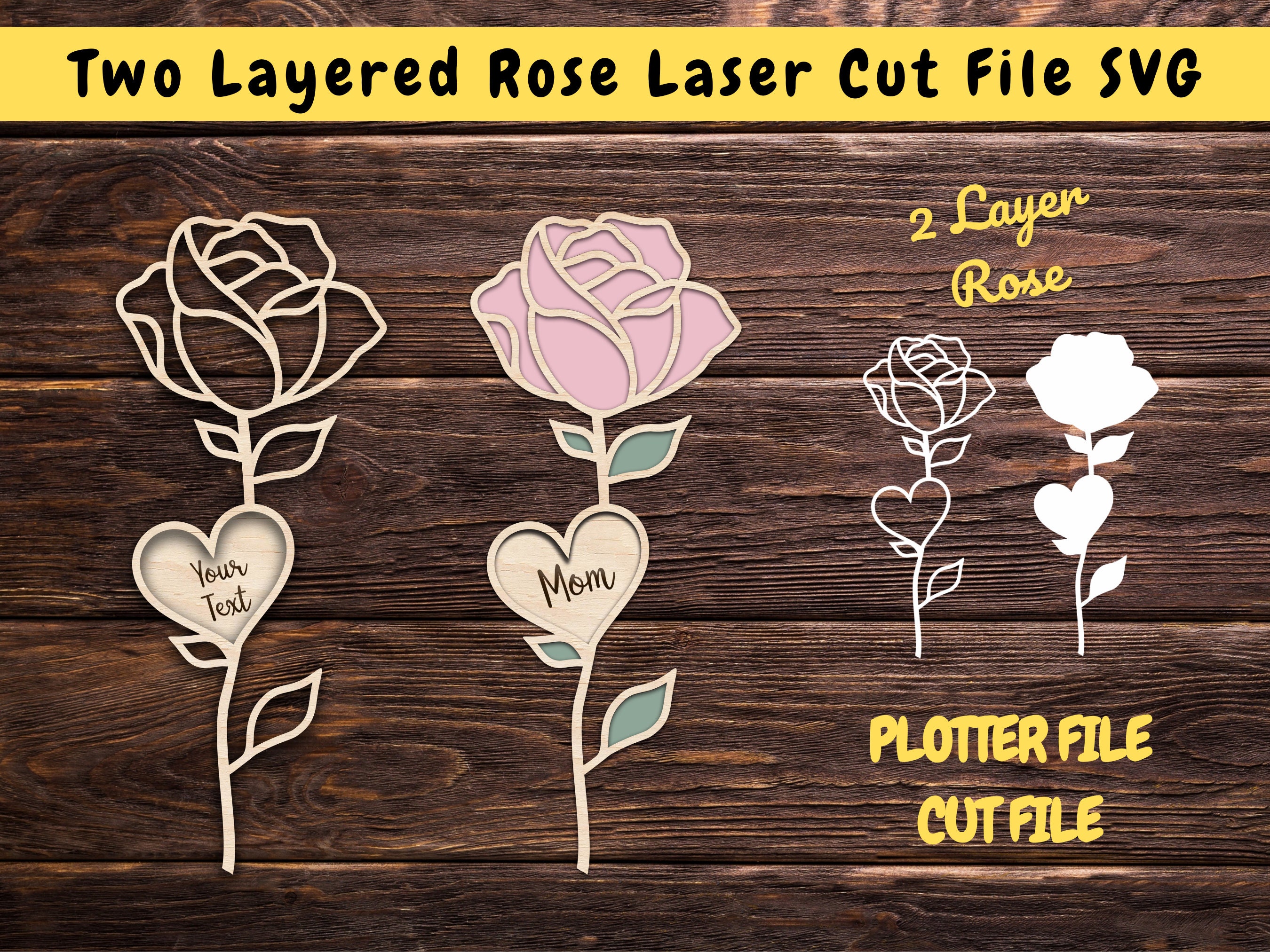 Long Stem Rose cut file - multiple variations - SVG — That Laser Lady