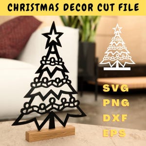 Christmas Tree Plotter File SVG, Christmas Blocks Plotter File, Christmas Decor SVG - DXF Cut File, Christmas Decoration Laser Cut