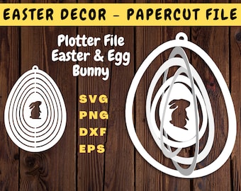 Easter Egg 3D SVG Cut File - Easter Papercut Egg File - Easter Decor - Easter Tag Ornaments - Easter Basket Tags -  Easy Paper Cut - Cricut