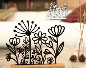 Flowering Meadow Plotter File, Spring Floral Easter SVG, Floral Decoration DXF, Block Flowers Laser File, Meadow Plotter, Spring Decoration